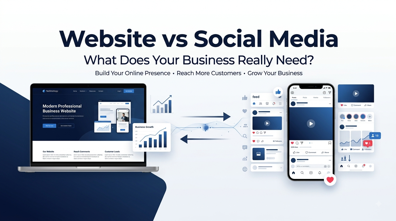 Business Ke Liye Website Ya Social Media? Kya Zaruri Hai?